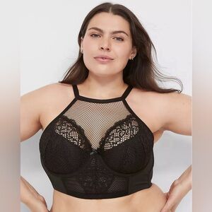 Fishnet High-Neck French Balconette Bra 40DD - new with tags